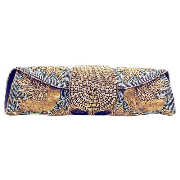 David Jeffrey hand beaded tube clutch BNWT - Picture 1 of 9